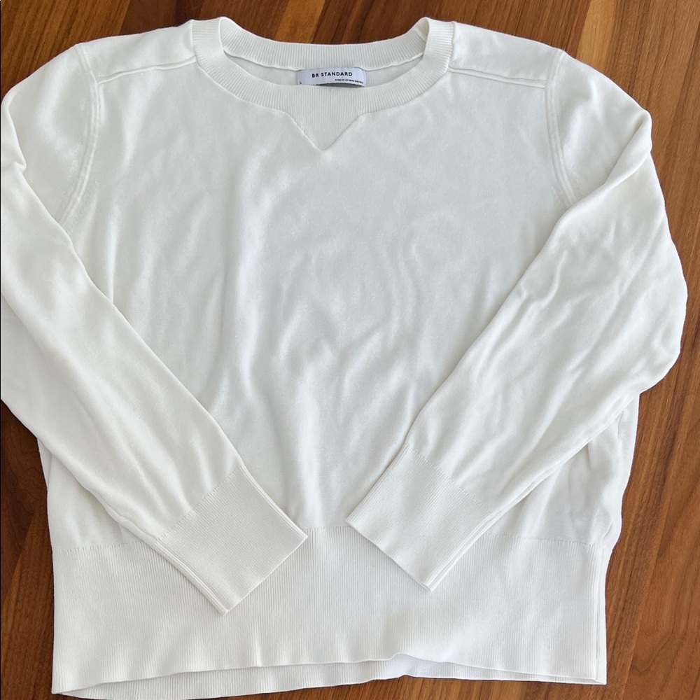 Banana Republic Off White Crew Neck Sweater